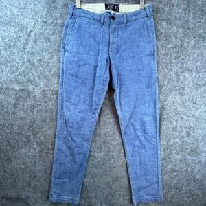 Abercormbie & Fitch Pants Mens 28 Blue Stretch Langdon Slim Tapered Academia